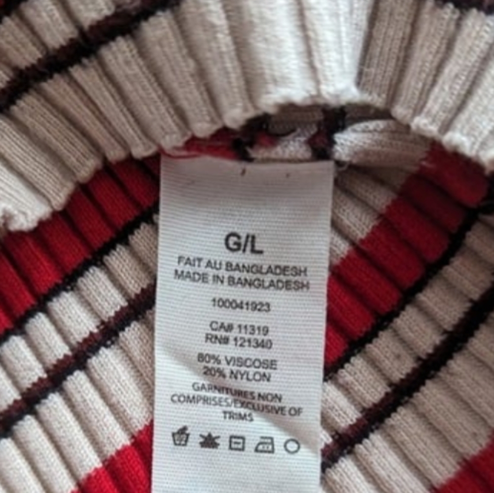 Garage Ribbed Striped Top Size large - Picture 7 of 7